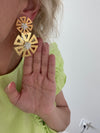 Large Flower Earrings - White