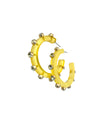 Resin Embellished Hoop Earrings - Yellow