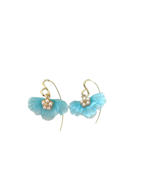Blue Fish Hook Earrings