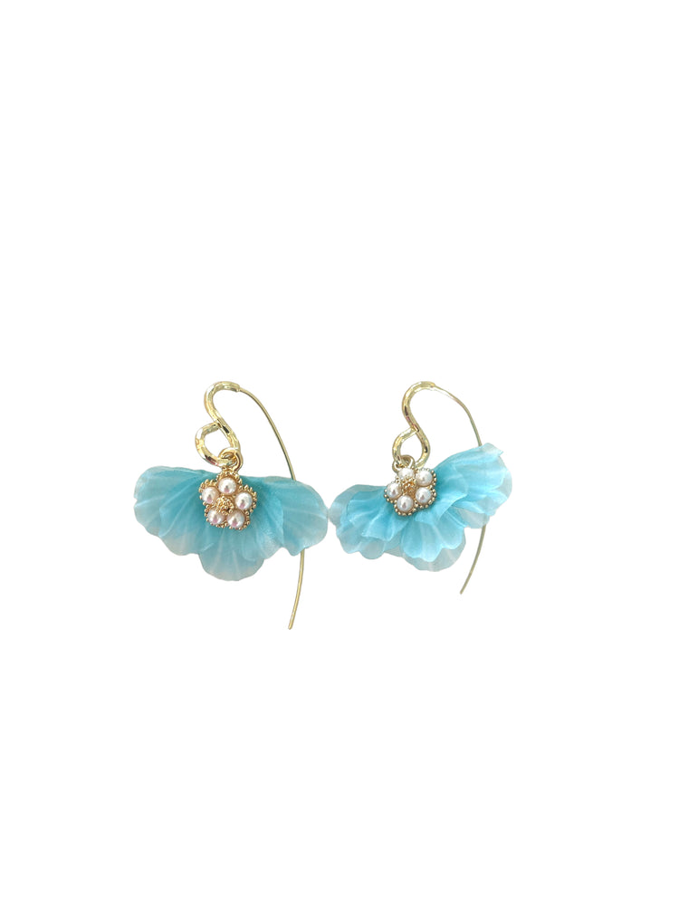 Blue Fish Hook Earrings