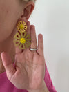 Large Flower Earrings - Yellow