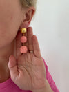 Pink Rattan Bon Bon Earrings