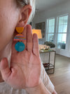 Blue and Orange Earrings