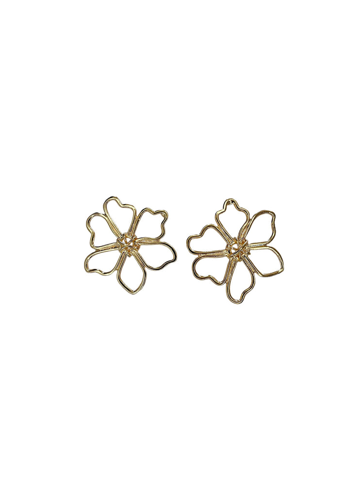 Hollow Gold Flower Earrings
