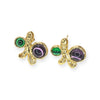Purple and Green Stud Earrings