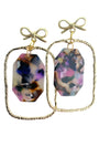 Multicolor Bow Shield Earrings