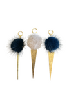 Fur Charm Triangle Earrings